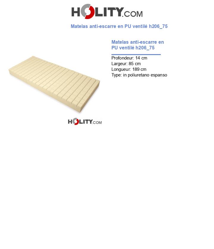 Matelas anti-escarre en PU ventilé h206_75
