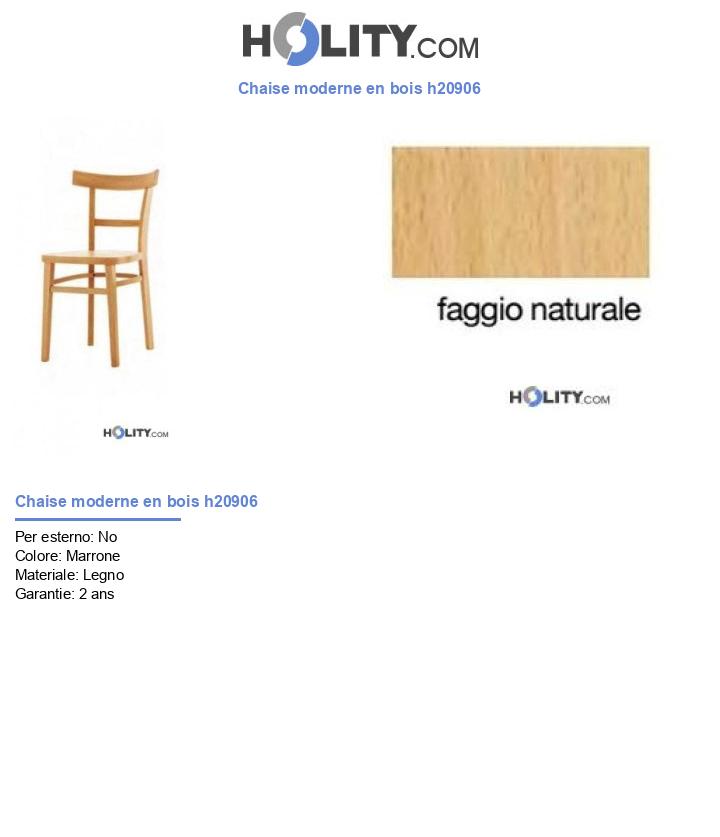 Chaise moderne en bois h20906