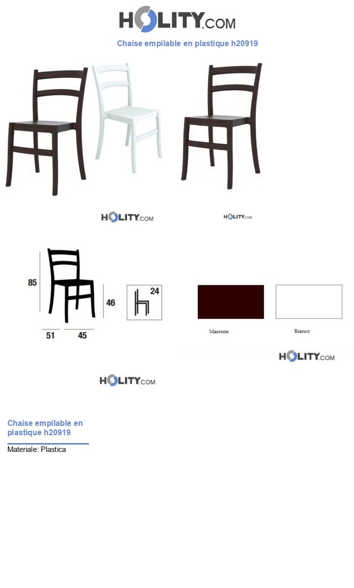 Chaise empilable en plastique h20919