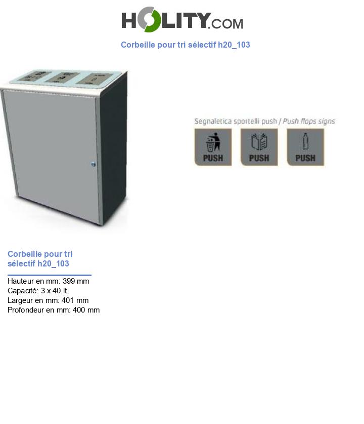 Corbeille pour tri sélectif h20_103