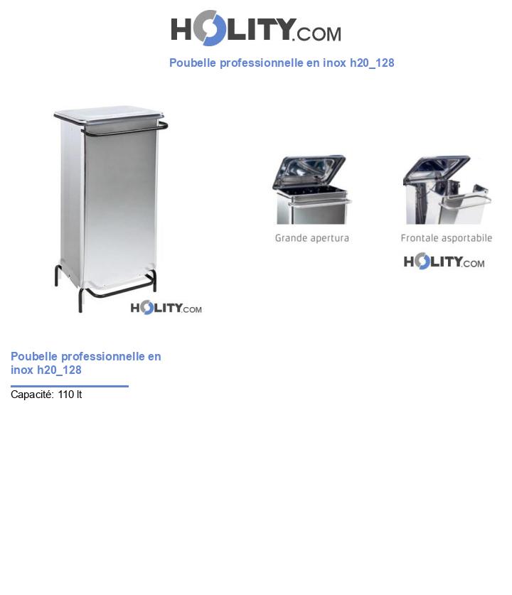 Poubelle professionnelle en inox h20_128