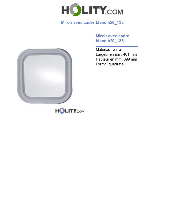 Miroir avec cadre blanc h20_135