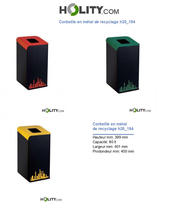 Corbeille en métal de recyclage h20_194