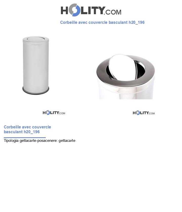 Corbeille avec couvercle basculant h20_196