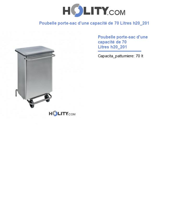 Poubelle porte-sac d'une capacité de 70 Litres h20_201