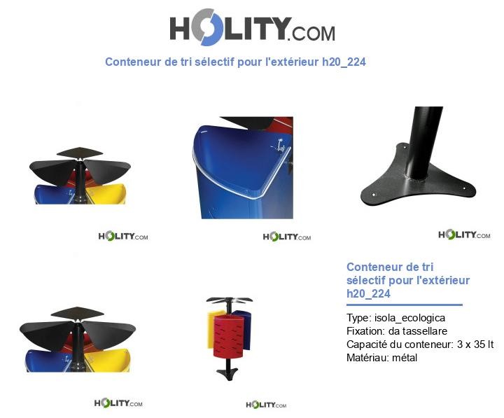 Conteneur de tri sélectif pour l'extérieur h20_224