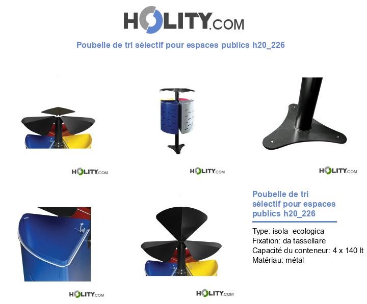 Poubelle de tri sélectif pour espaces publics h20_226