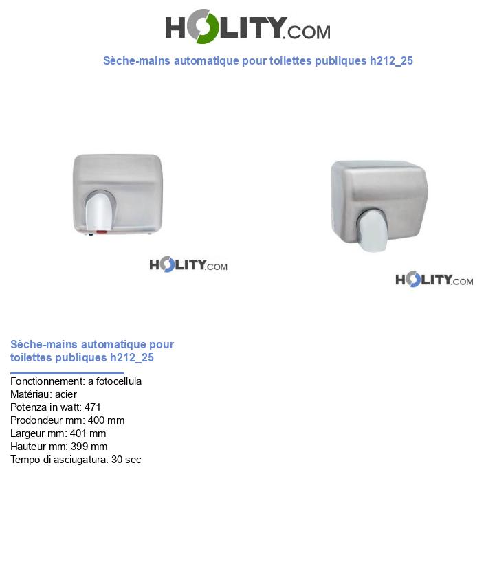 Sèche-mains automatique pour toilettes publiques h212_25