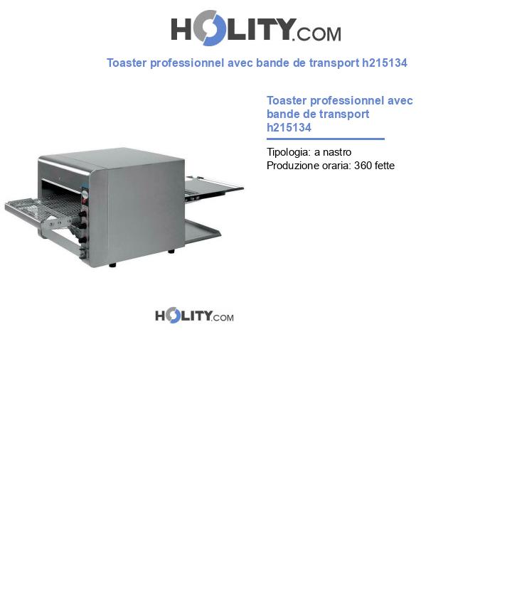 Toaster professionnel avec bande de transport h215134