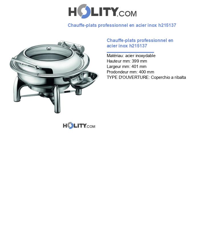 Chauffe-plats professionnel en acier inox h215137