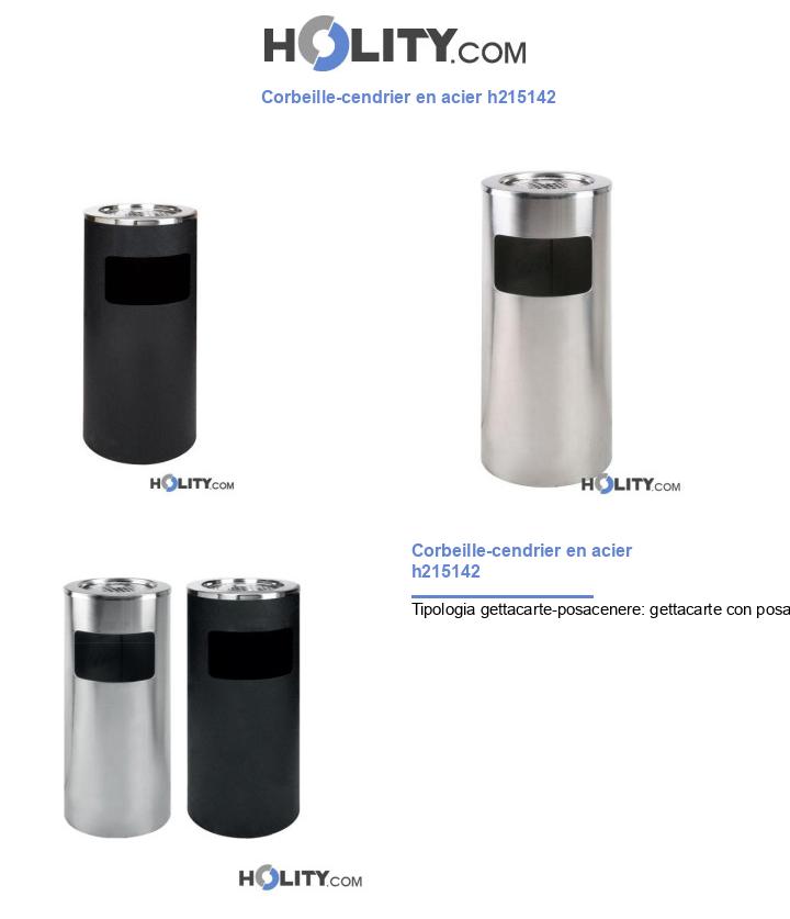 Corbeille-cendrier en acier h215142
