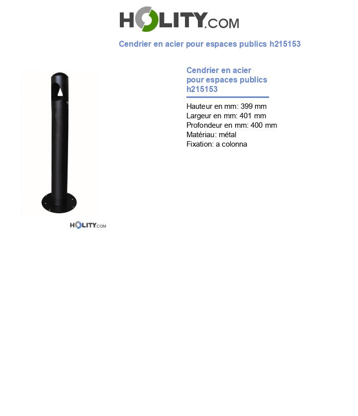 Cendrier en acier pour espaces publics h215153