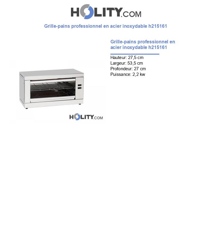 Grille-pains professionnel en acier inoxydable h215161