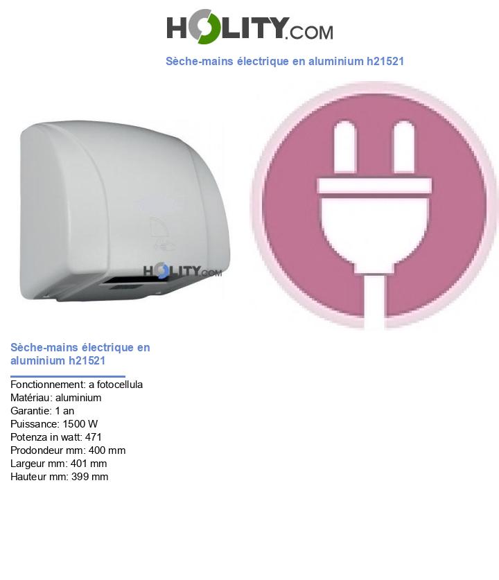 Sèche-mains électrique en aluminium h21521