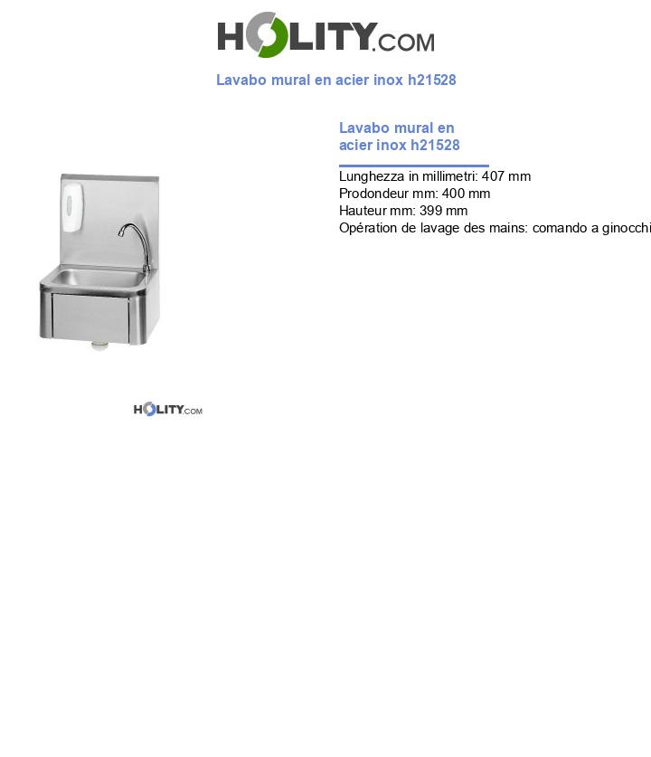 Lavabo mural en acier inox h21528