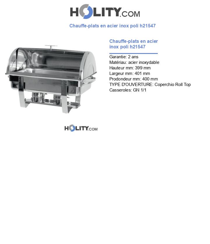 Chauffe-plats en acier inox poli h21547
