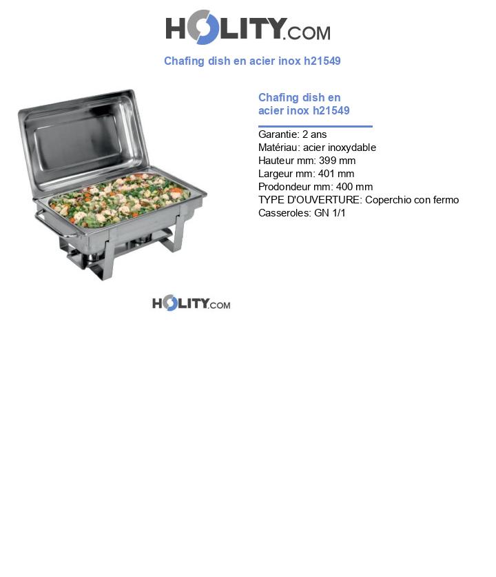 Chafing dish en acier inox h21549