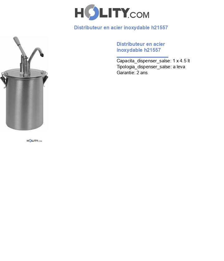 Distributeur en acier inoxydable h21557