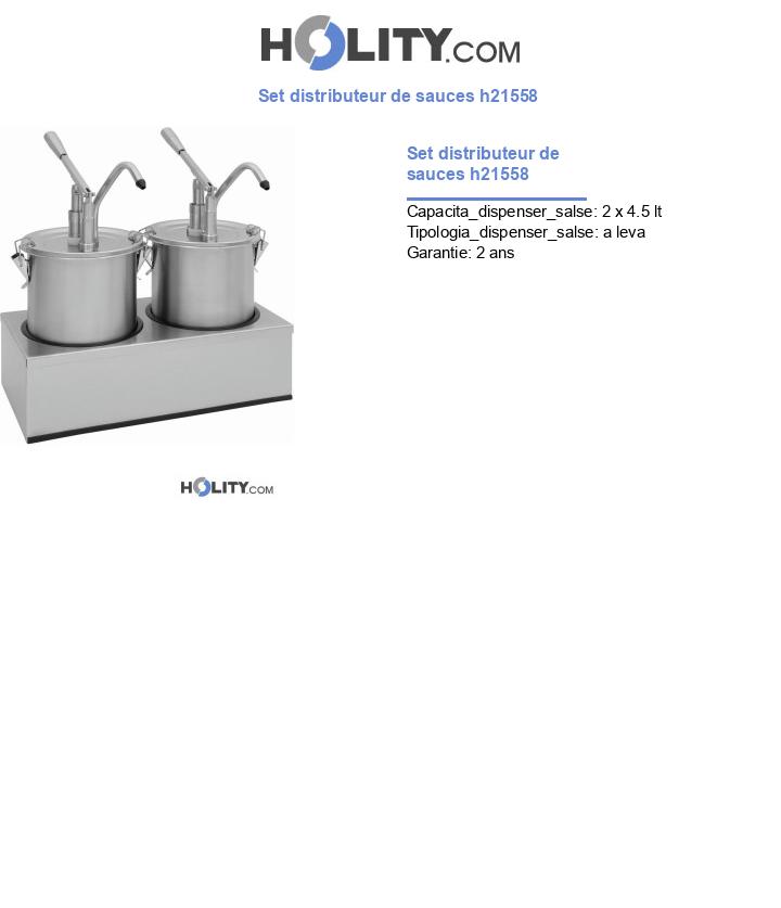 Set distributeur de sauces h21558