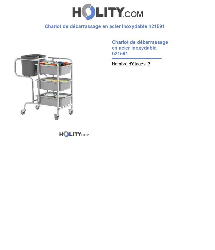 Chariot de débarrassage en acier inoxydable h21591