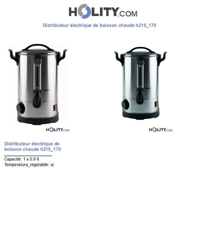 Distributeur électrique de boisson chaude h215_170