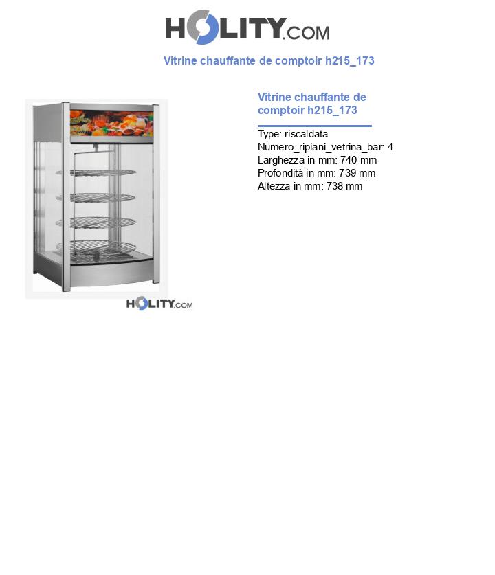 Vitrine chauffante de comptoir h215_173