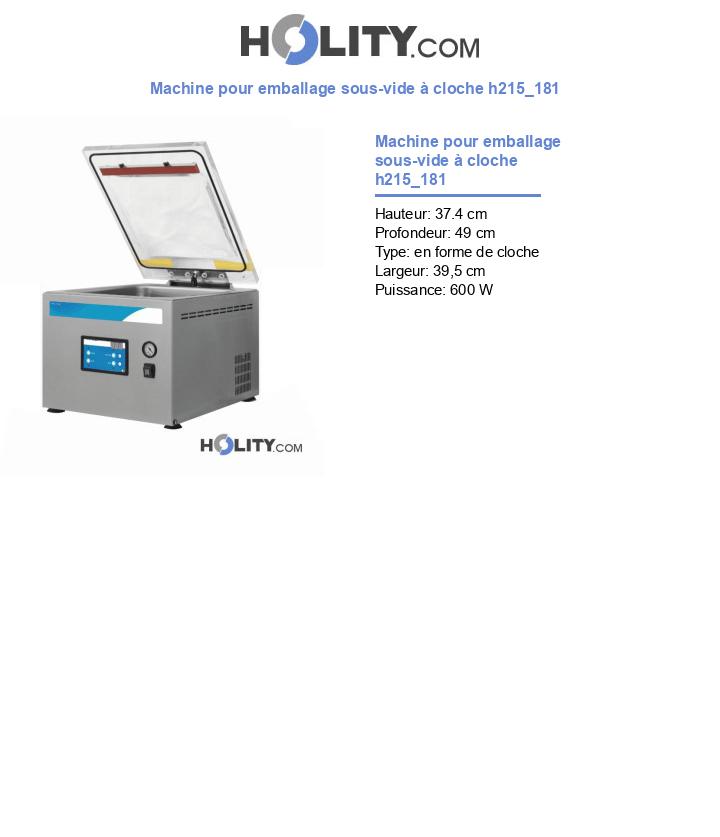 Machine pour emballage sous-vide à cloche h215_181
