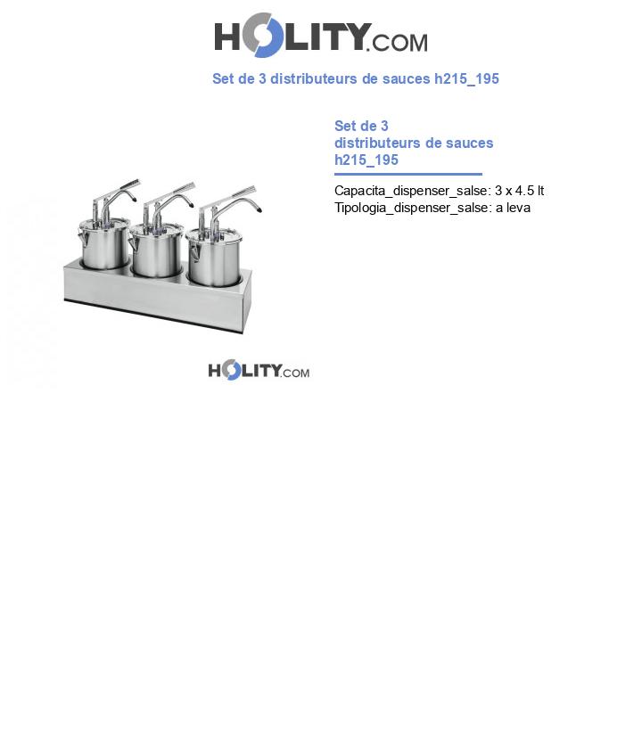 Set de 3 distributeurs de sauces h215_195