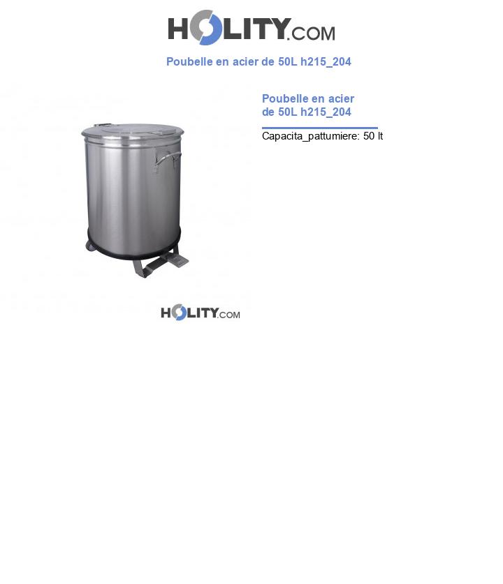 Poubelle en acier de 50L h215_204