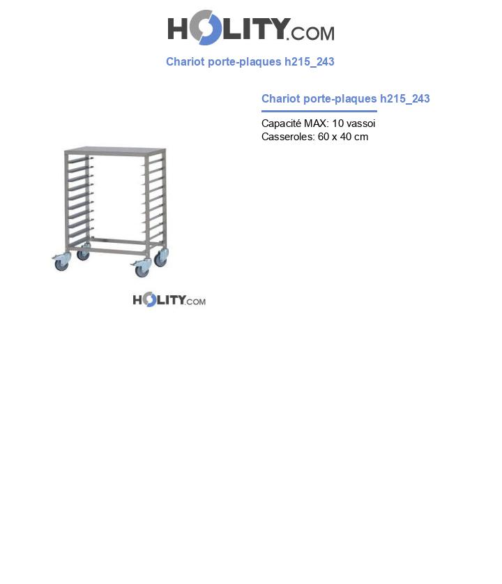 Chariot porte-plaques h215_243