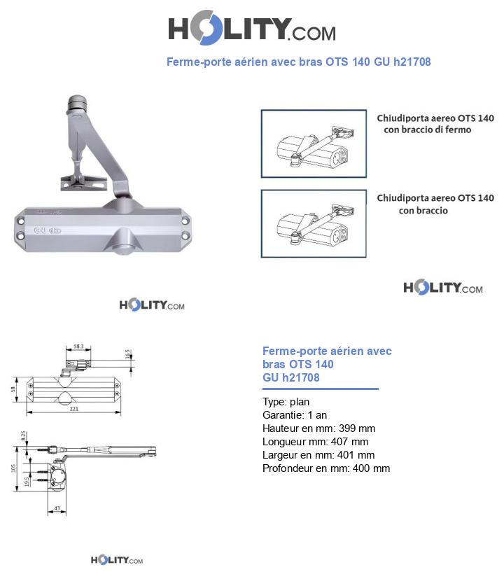 Ferme-porte aérien avec bras OTS 140 GU h21708