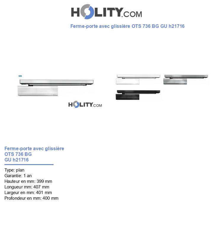 Ferme-porte avec glissière OTS 736 BG GU h21716