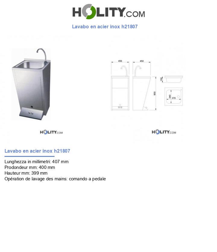 Lavabo en acier inox h21807