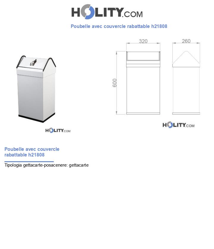 Poubelle avec couvercle rabattable h21808