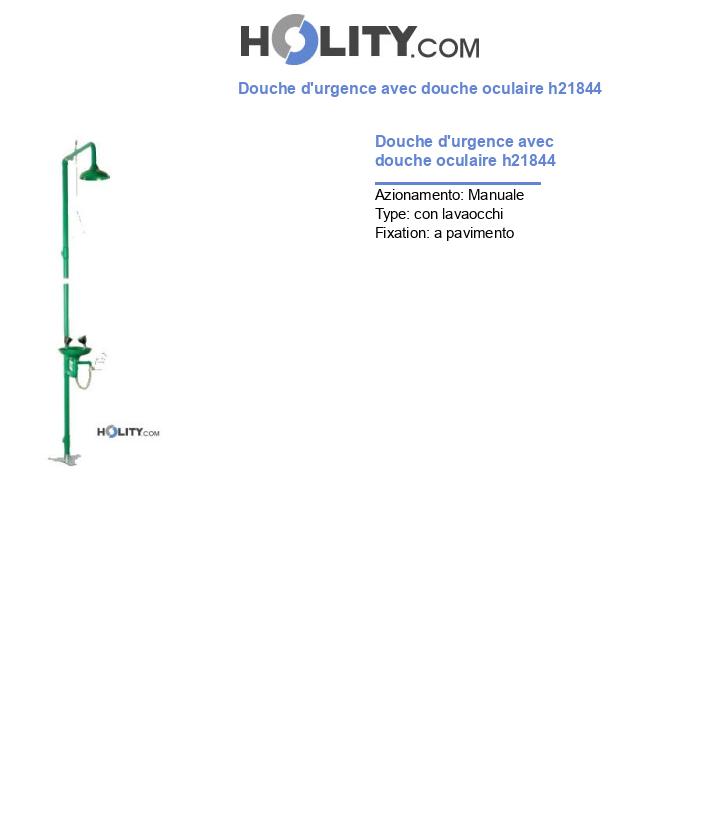 Douche d'urgence avec douche oculaire h21844