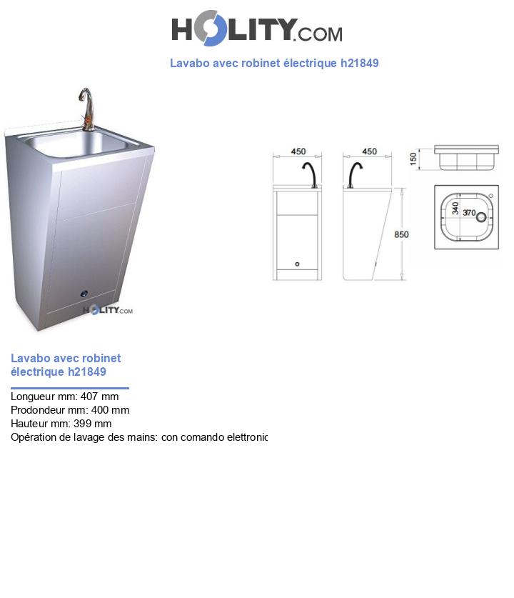 Lavabo avec robinet électrique h21849