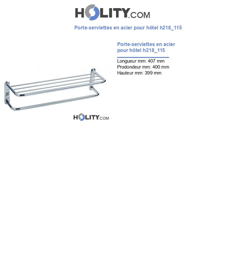 Porte-serviettes en acier pour hôtel h218_115