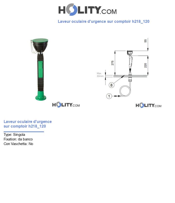 Laveur oculaire d'urgence sur comptoir h218_120