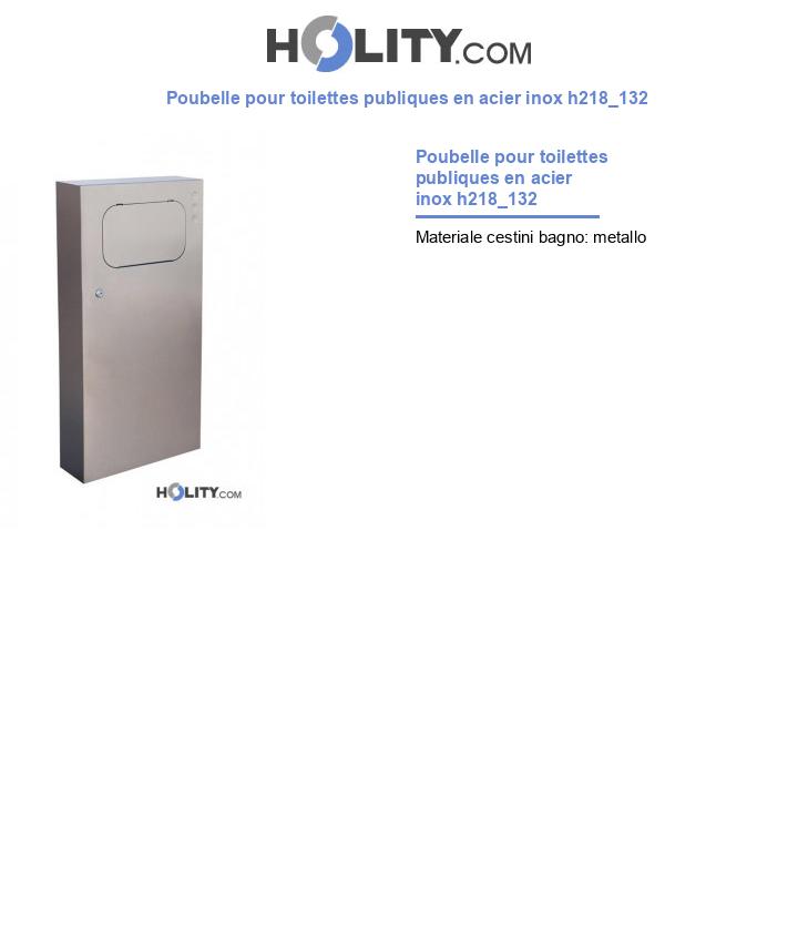 Poubelle pour toilettes publiques en acier inox h218_132