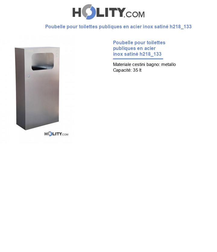 Poubelle pour toilettes publiques en acier inox satiné h218_133