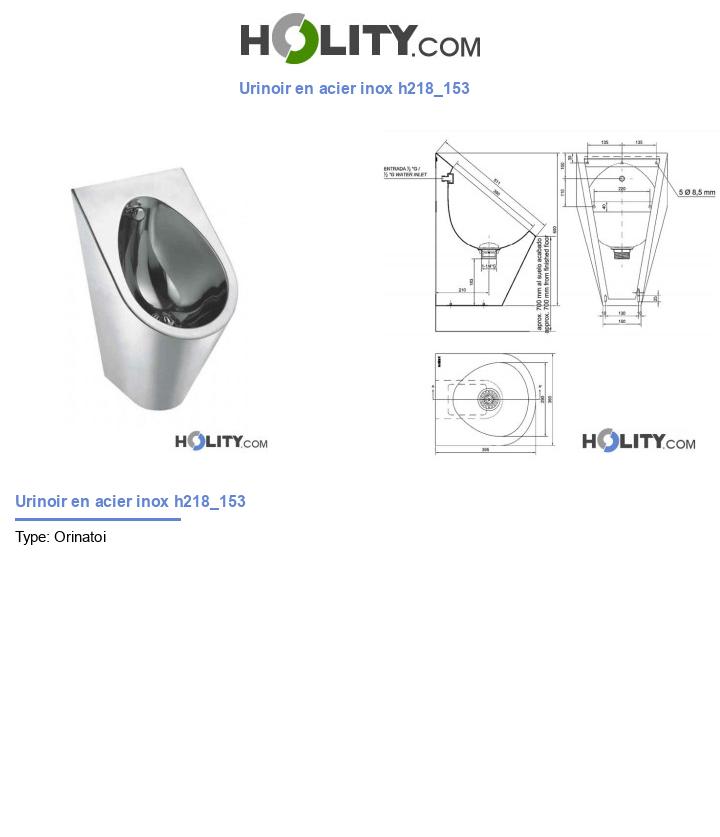 Urinoir en acier inox h218_153