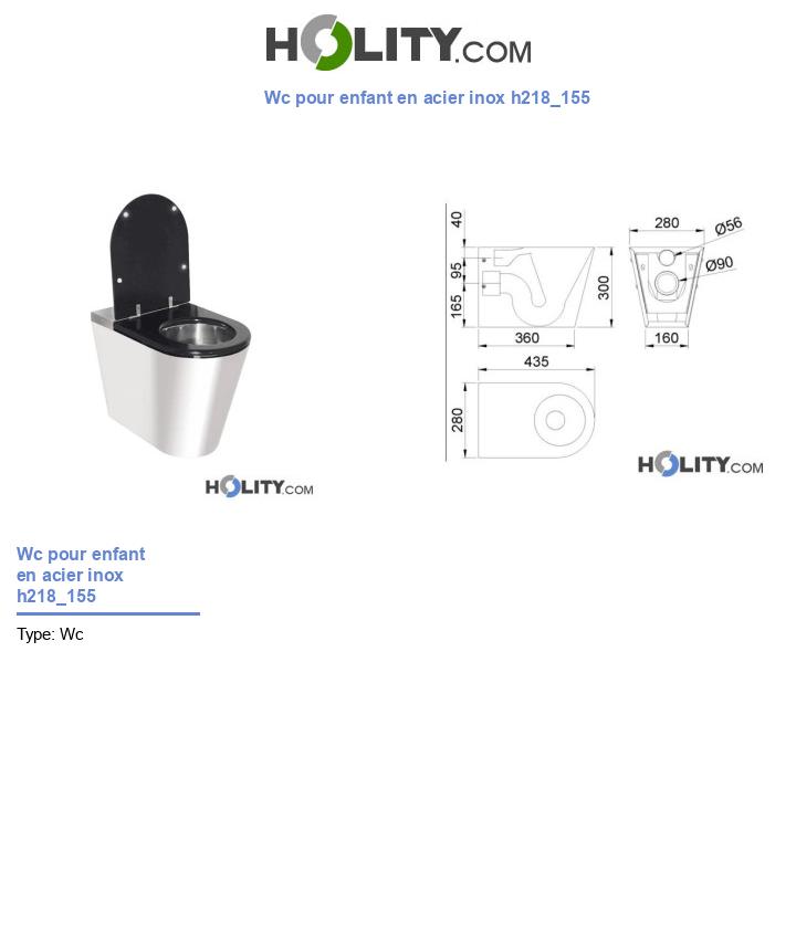 Wc pour enfant en acier inox h218_155