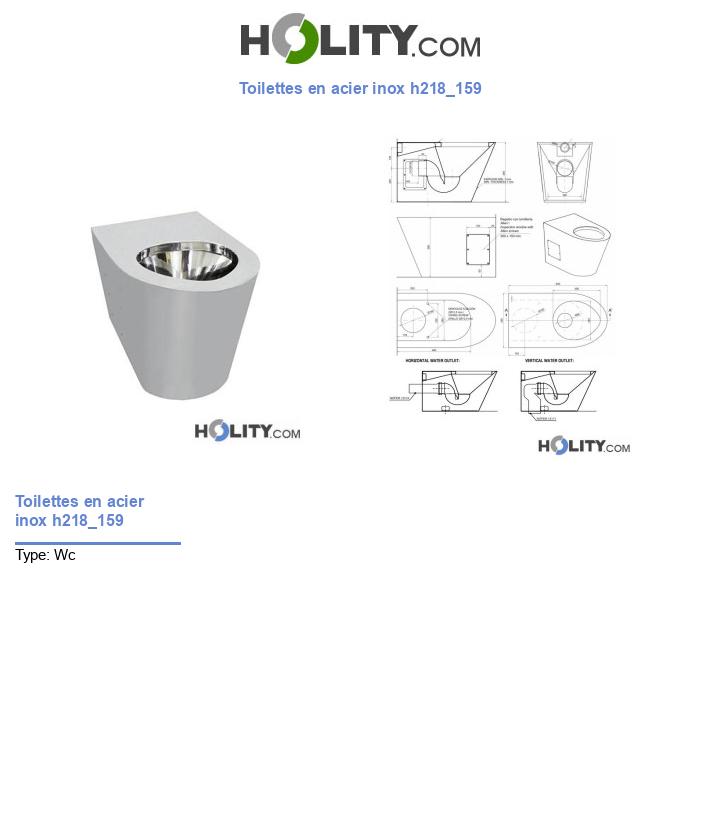 Toilettes en acier inox h218_159