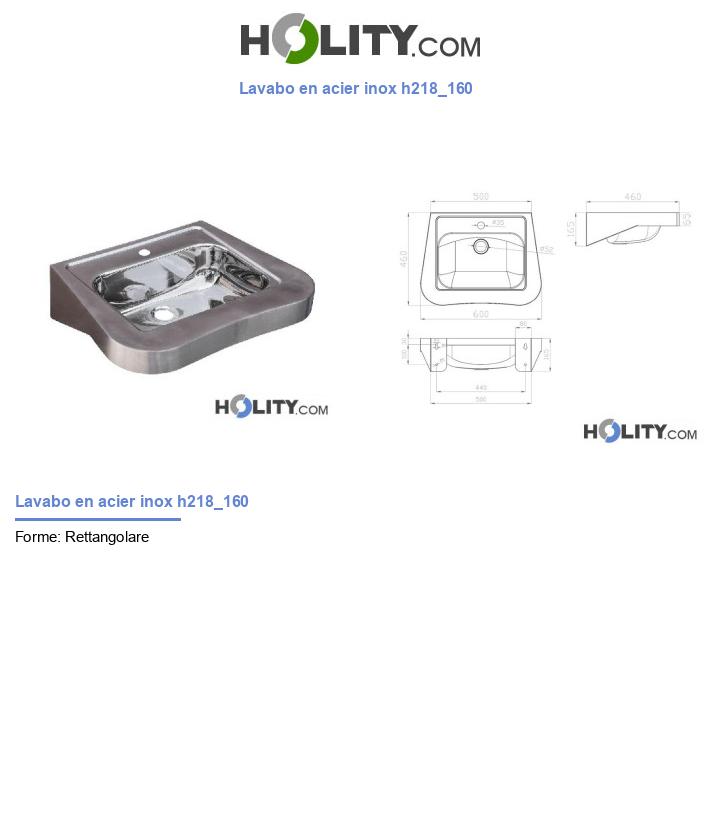Lavabo en acier inox h218_160
