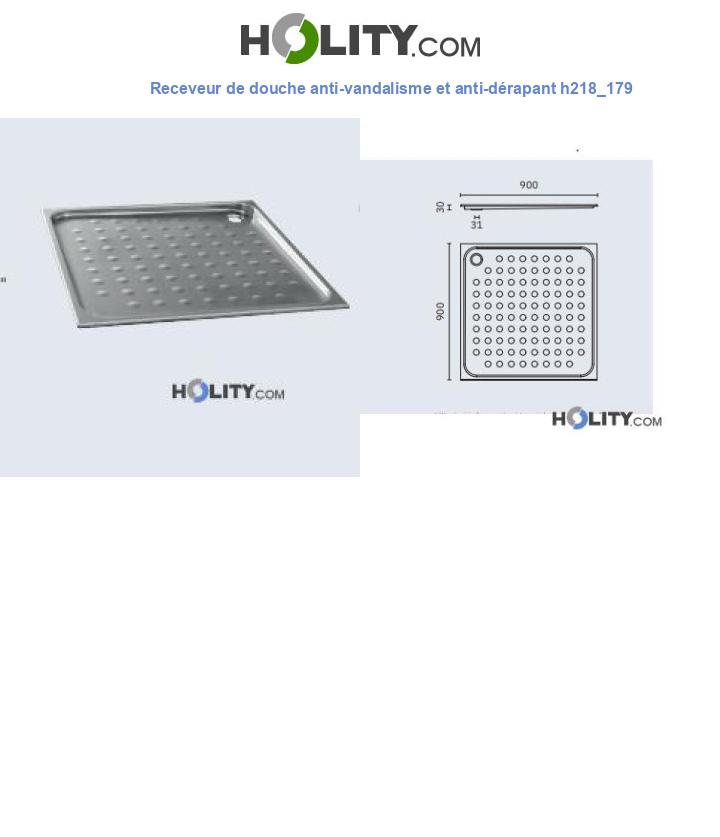 Receveur de douche anti-vandalisme et anti-dérapant h218_179