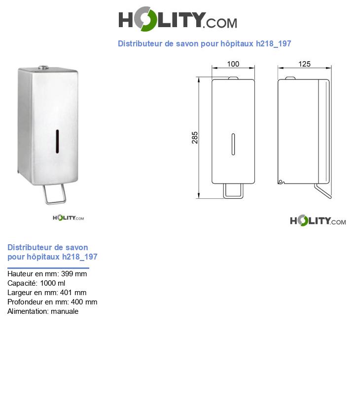 Distributeur de savon pour hôpitaux h218_197