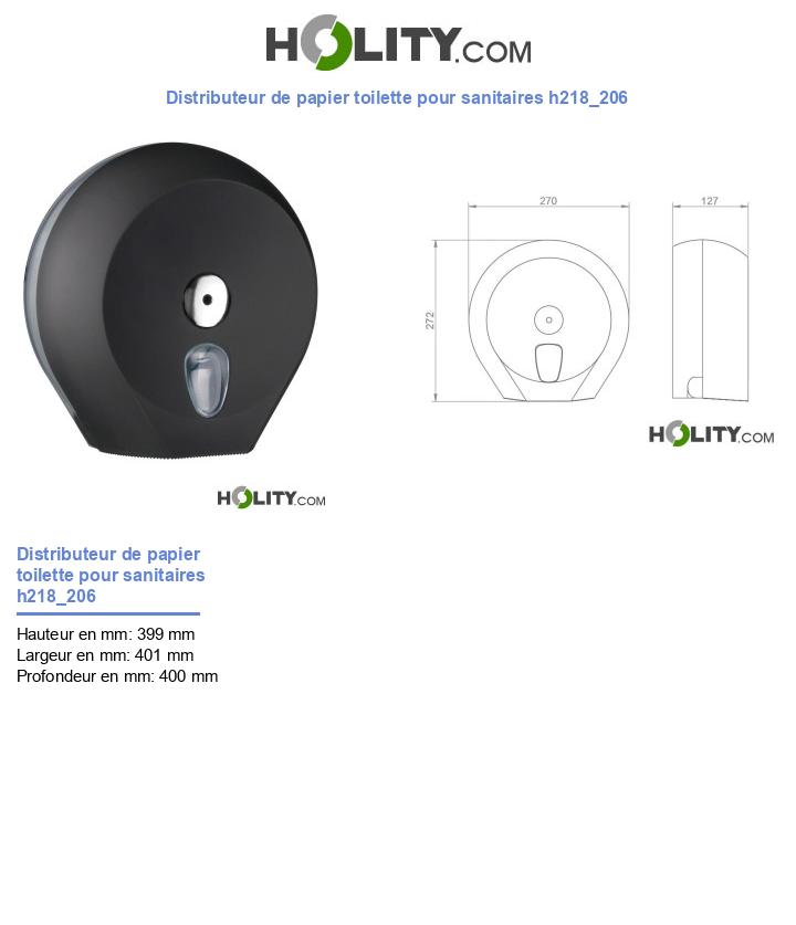 Distributeur de papier toilette pour sanitaires h218_206