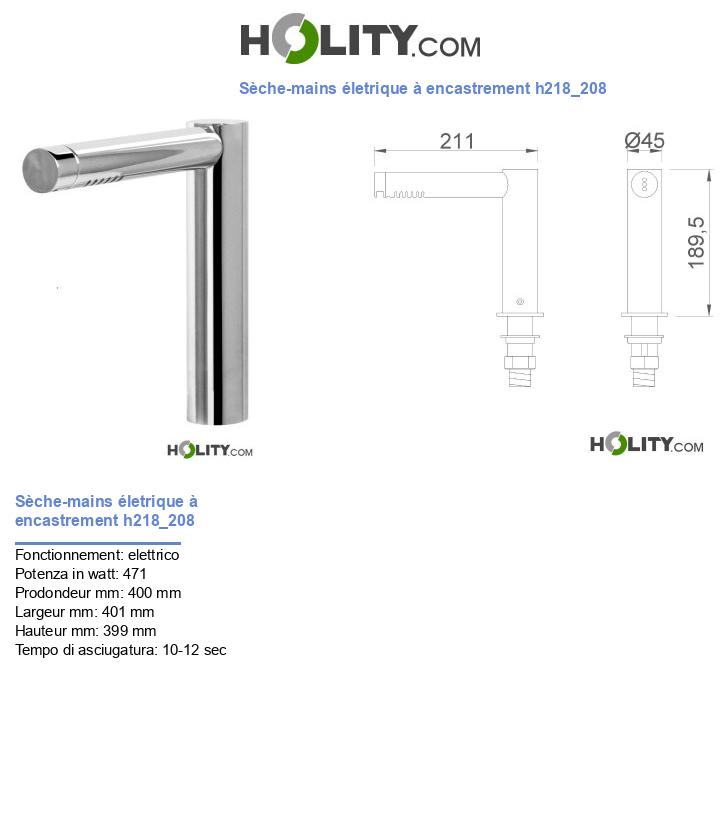 Sèche-mains életrique à encastrement h218_208