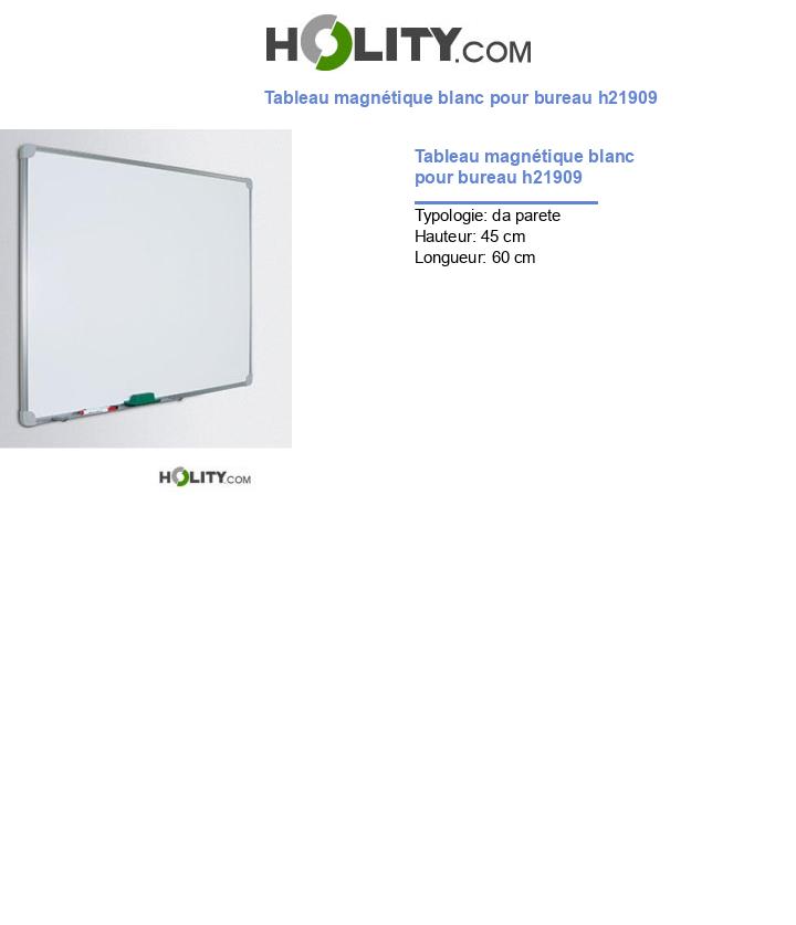 Tableau magnétique blanc pour bureau h21909