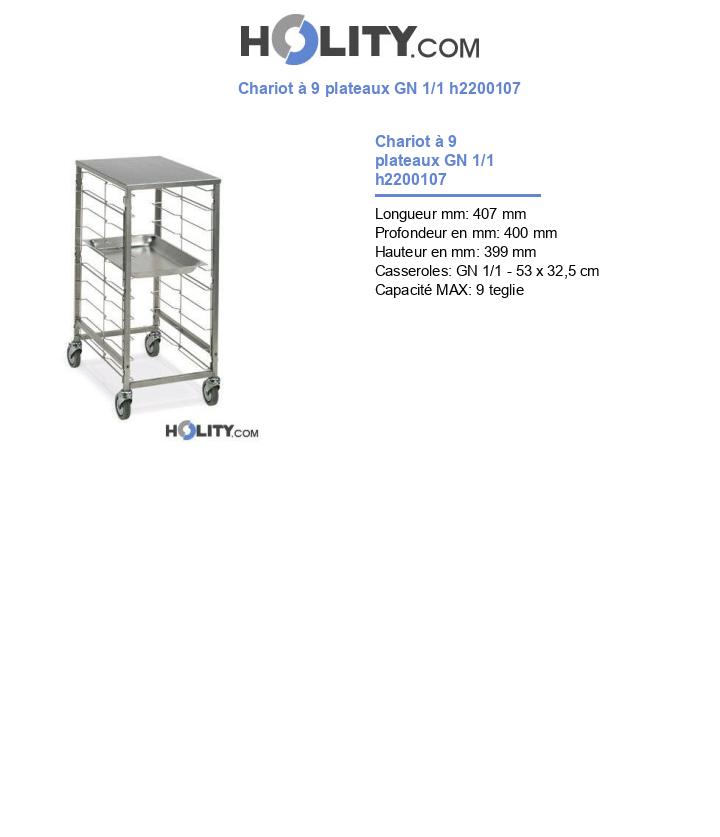 Chariot à 9 plateaux GN 1/1 h2200107